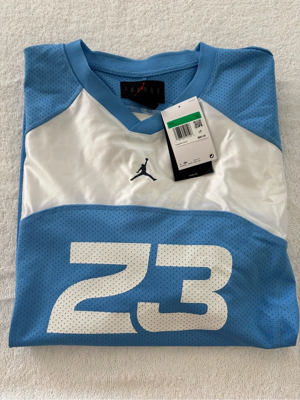 Jordan Blue & White 23 Mesh Short-Sleeve Jersey